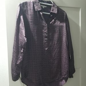 CAbi Dark Purple Patterned Shirt